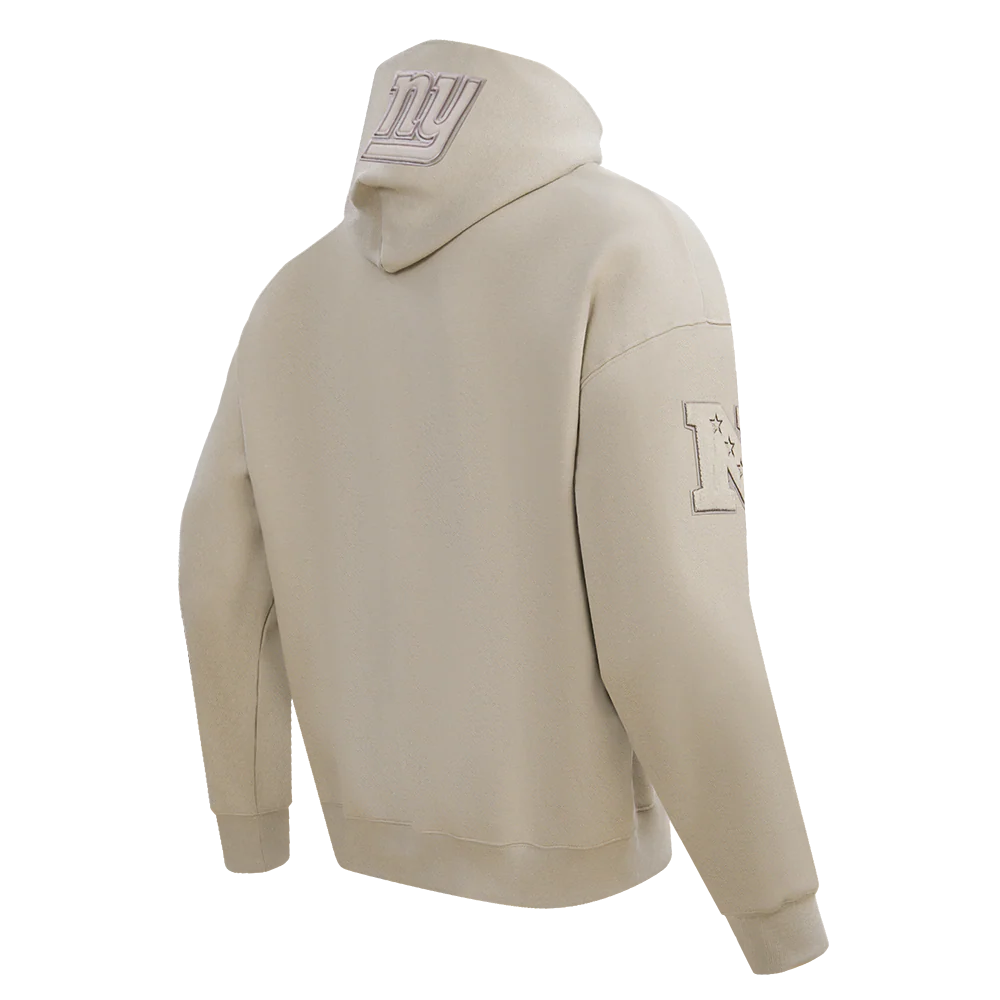 NFL NEW YORK GIANTS NEUTRAL DROP SHOULDER FLEECE PULLOVER HOODIE (TAUPE) - Image 4
