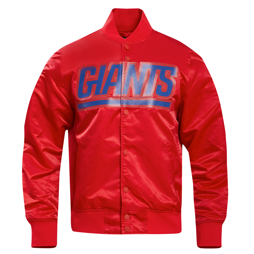 NFL NEW YORK GIANTS BIG LOGO MEN'S SATIN JACKET (RED)