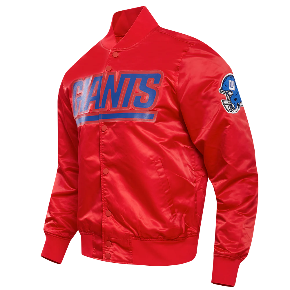 NFL NEW YORK GIANTS BIG LOGO MEN'S SATIN JACKET (RED) - Image 2