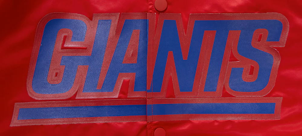 NFL NEW YORK GIANTS BIG LOGO MEN'S SATIN JACKET (RED) - Image 5