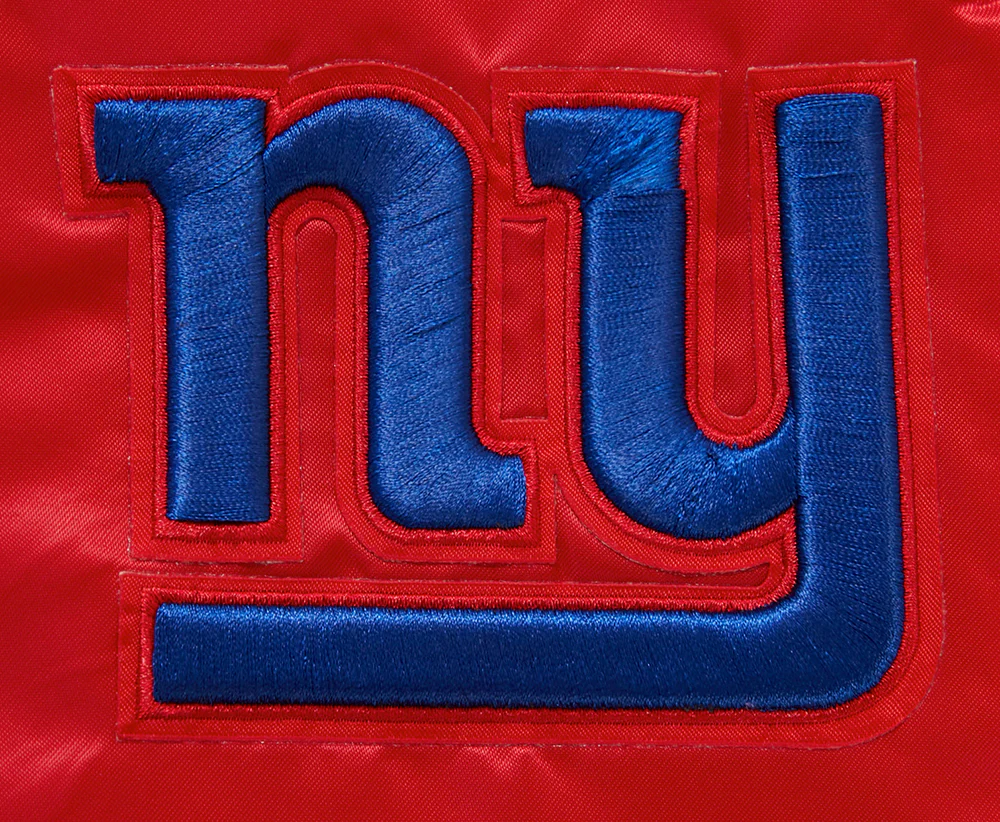 NFL NEW YORK GIANTS BIG LOGO MEN'S SATIN JACKET (RED) - Image 6