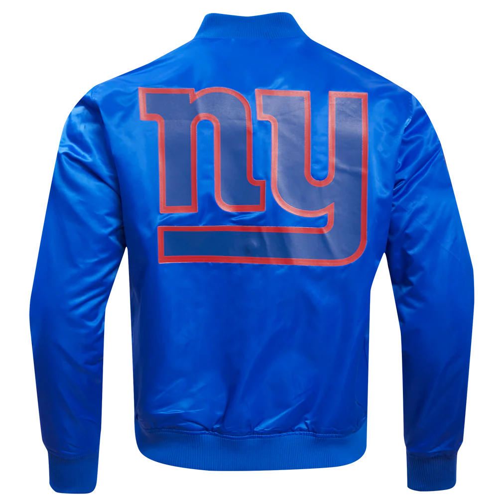 NFL NEW YORK GIANTS BIG LOGO MEN'S SATIN JACKET (ROYAL BLUE) - Image 4
