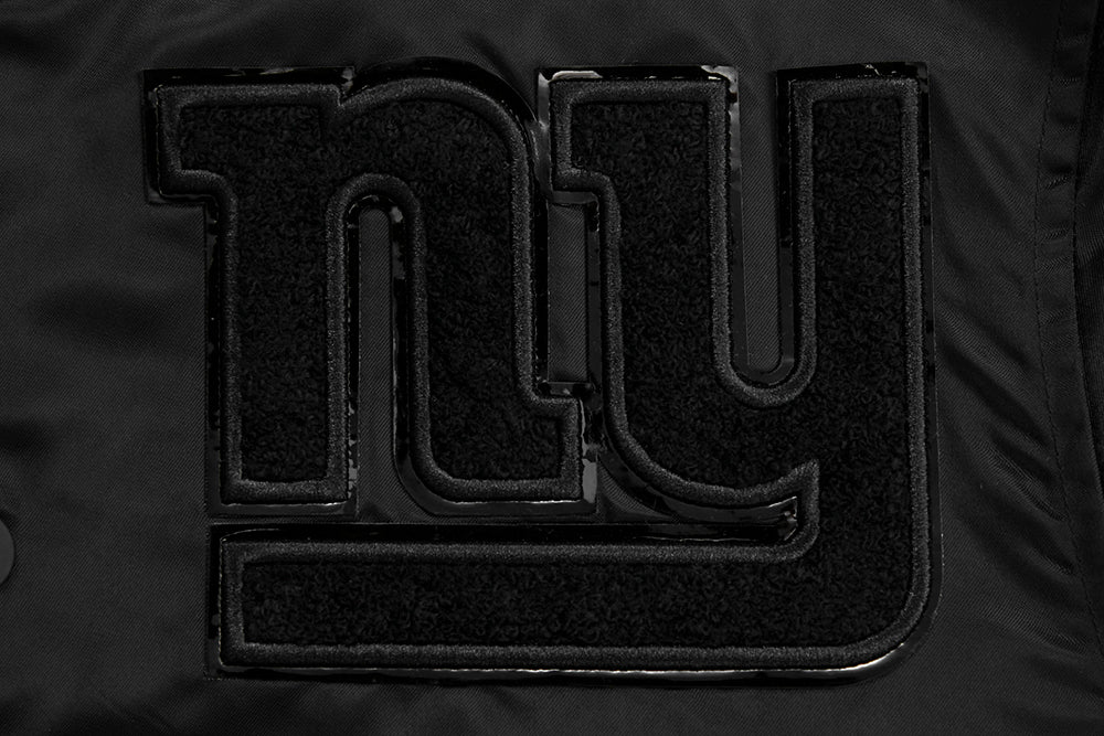NFL NEW YORK GIANTS TRIPLE BLACK MEN'S SATIN JACKET (TRIPLE BLACK) - Image 5