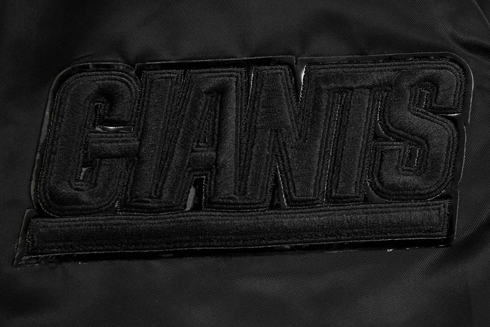 NFL NEW YORK GIANTS TRIPLE BLACK MEN'S SATIN JACKET (TRIPLE BLACK) - Image 6