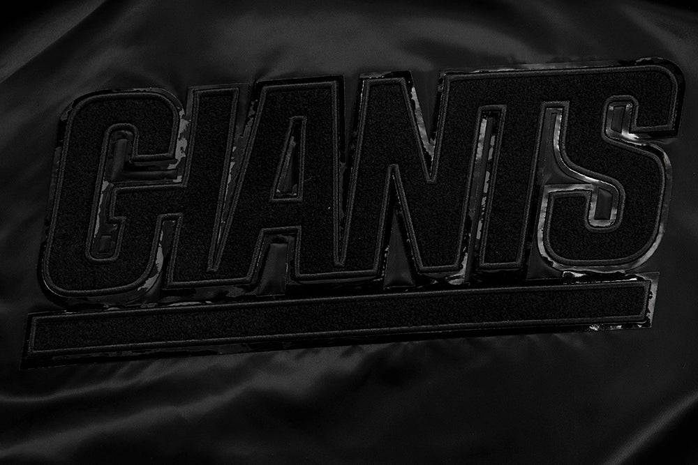 NFL NEW YORK GIANTS TRIPLE BLACK MEN'S SATIN JACKET (TRIPLE BLACK) - Image 8