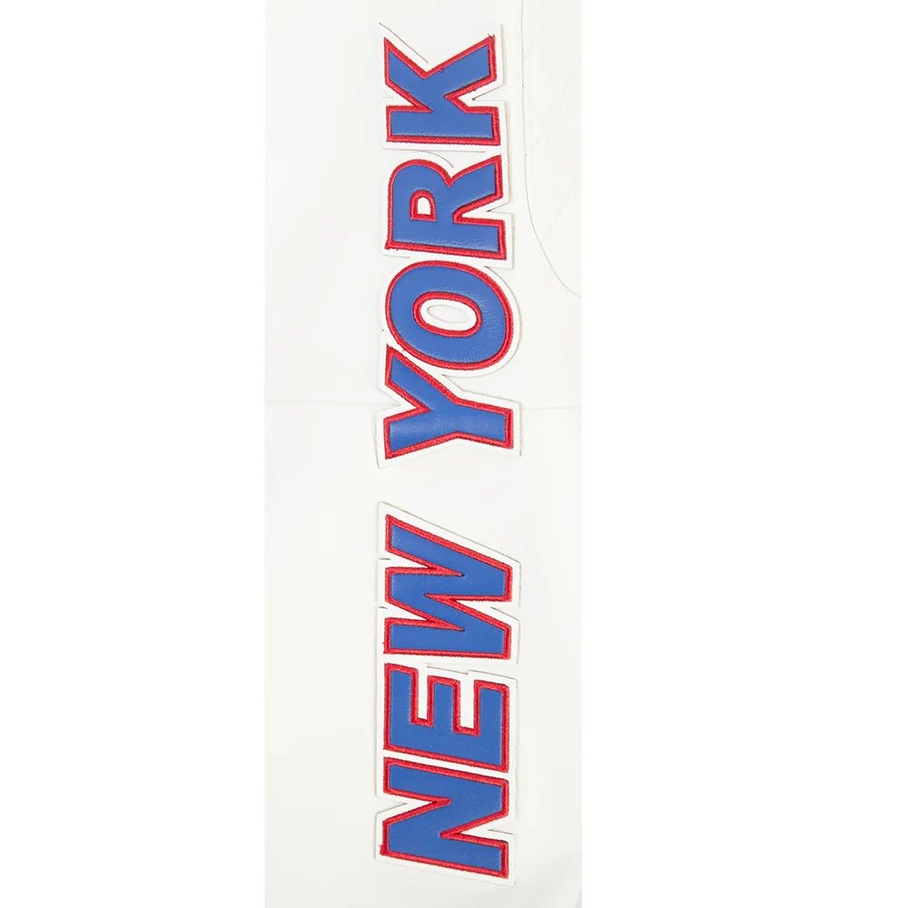 NFL NEW YORK GIANTS MEN'S MOTO JACKET (EGGSHELL) - Image 5