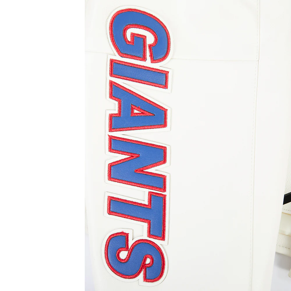 NFL NEW YORK GIANTS MEN'S MOTO JACKET (EGGSHELL) - Image 8