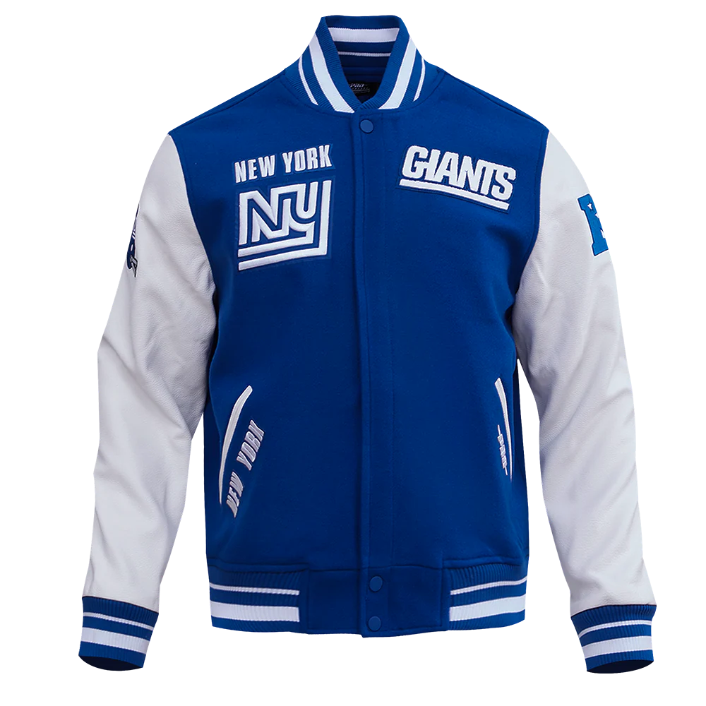 NFL NEW YORK GIANTS RETRO CLASSIC MEN'S RIB WOOL VARSITY JACKET (DODGER BLUE) - Image 11