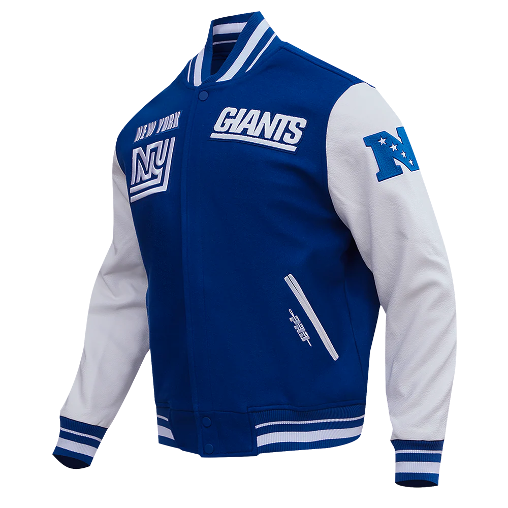 NFL NEW YORK GIANTS RETRO CLASSIC MEN'S RIB WOOL VARSITY JACKET (DODGER BLUE) - Image 12