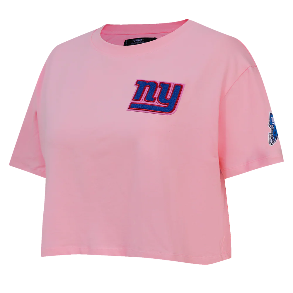 NFL NEW YORK GIANTS CLASSIC WOMEN'S SINGLE JERSEY BOXY TEE (PINK) - Image 2