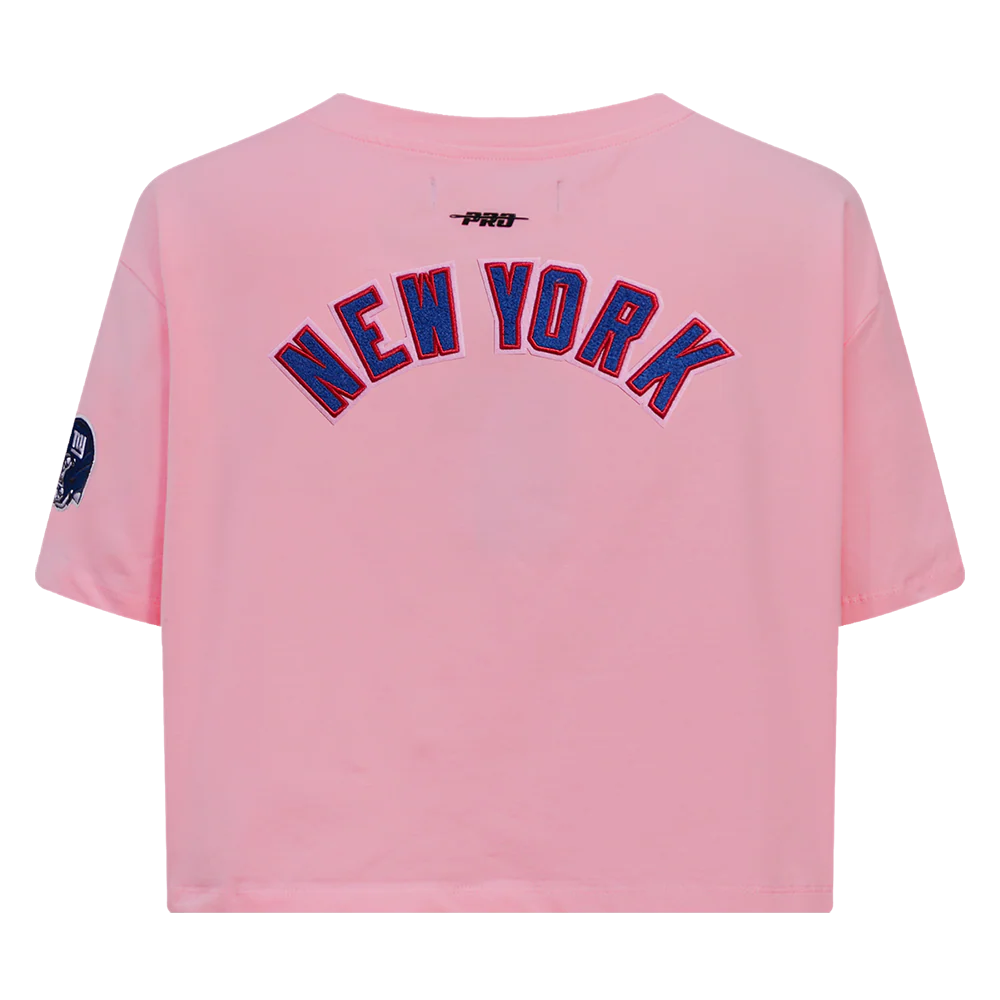 NFL NEW YORK GIANTS CLASSIC WOMEN'S SINGLE JERSEY BOXY TEE (PINK) - Image 3