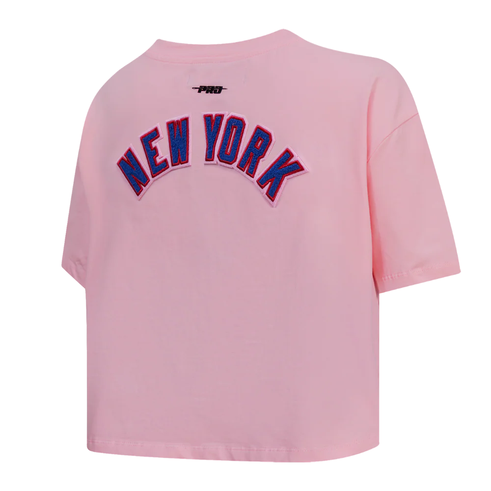 NFL NEW YORK GIANTS CLASSIC WOMEN'S SINGLE JERSEY BOXY TEE (PINK) - Image 4