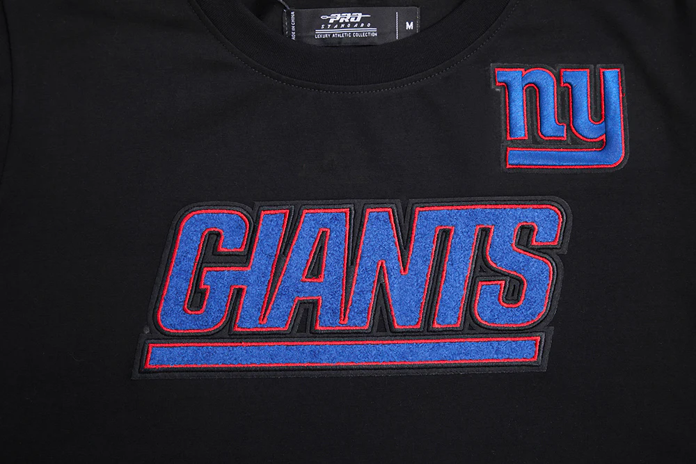 NFL NEW YORK GIANTS CLASSIC SHORT SLEEVE WOMEN'S SINGLE JERSEY SLIM FIT TEE (BLACK) - Image 5