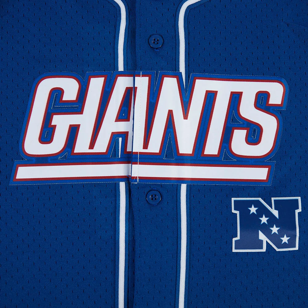 NFL NEW YORK GIANTS CLASSIC BIG BOY'S MESH BUTTON DOWN SHIRT (DODGER BLUE) - Image 6