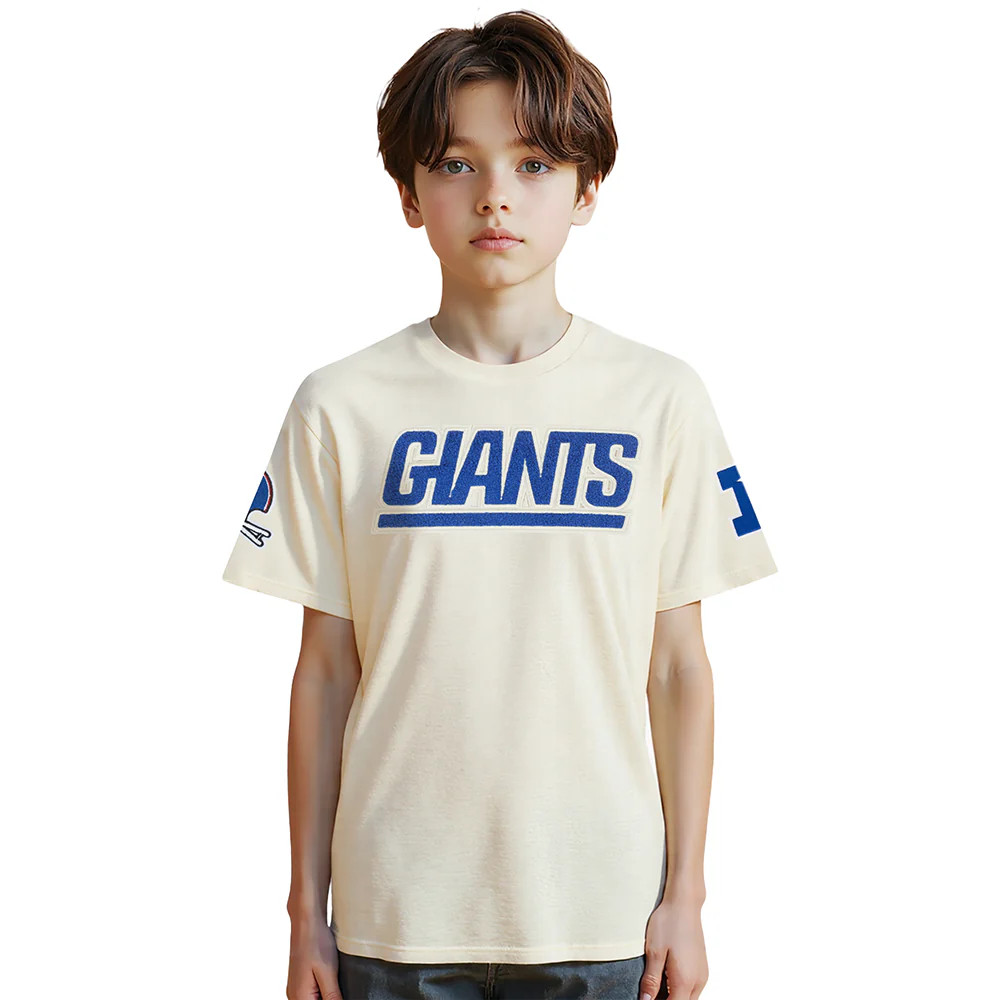 NFL NEW YORK GIANTS RETRO CLASSIC BIG BOY'S SS TEE (EGGSHELL)