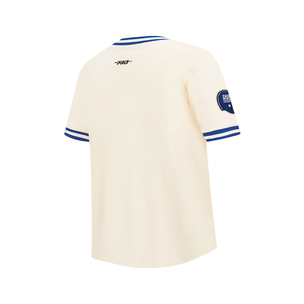 NFL NEW YORK GIANTS RETRO CLASSIC BIG BOY'S SS STRIPED RIB TEE (EGGSHELL/DODGER BLUE) - Image 4