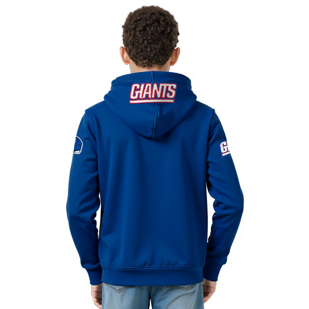 NFL NEW YORK GIANTS CLASSIC BIG BOY'S FLC FZ PO HOODIE (DODGER BLUE) - Image 2