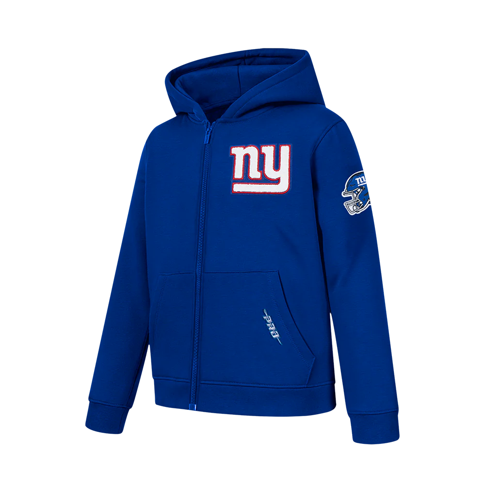 NFL NEW YORK GIANTS CLASSIC BIG BOY'S FLC FZ PO HOODIE (DODGER BLUE) - Image 3