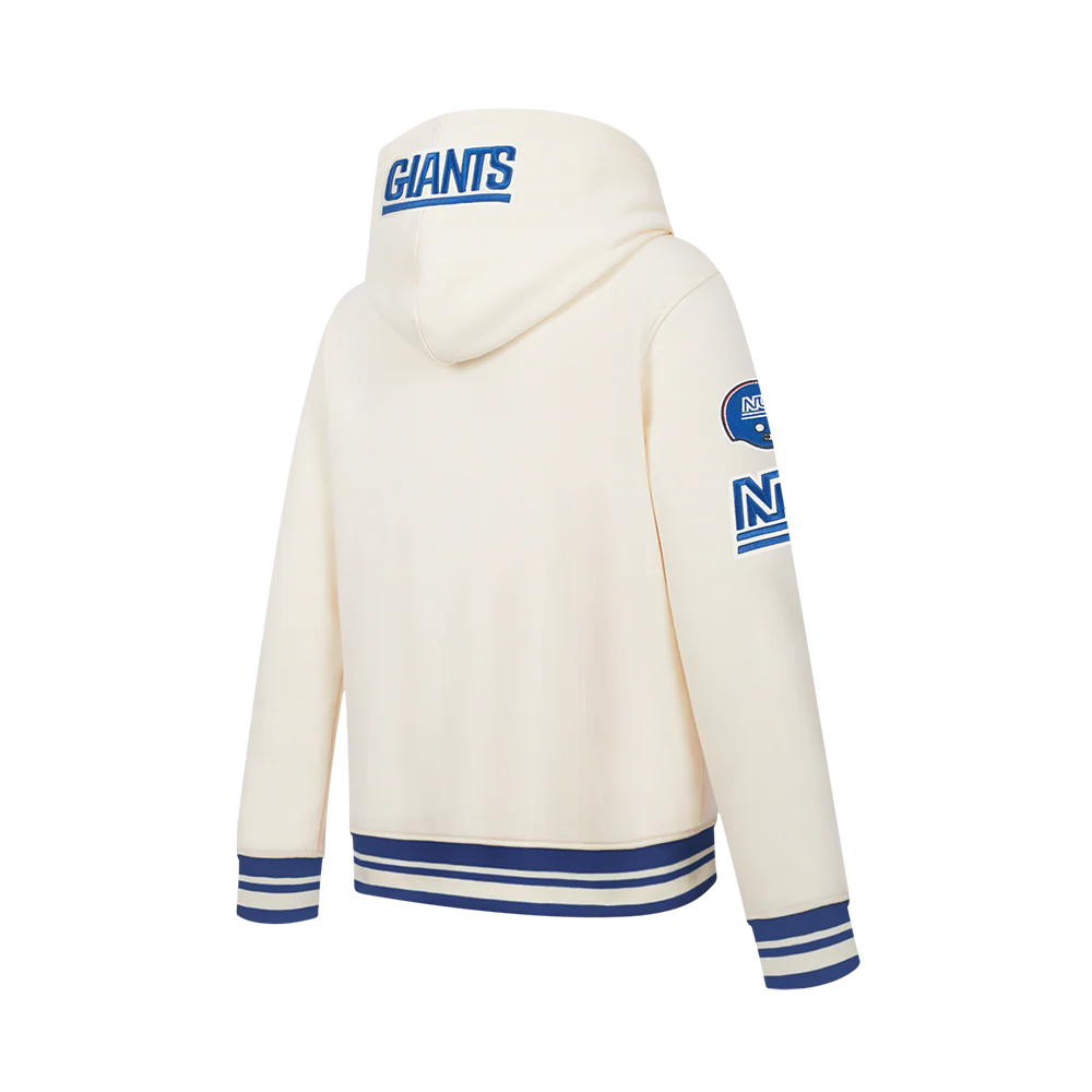 NFL NEW YORK GIANTS RETRO CLASSIC BIG BOY'S RIB FLC PO HOODIE (EGGSHELL/DODGER BLUE) - Image 4