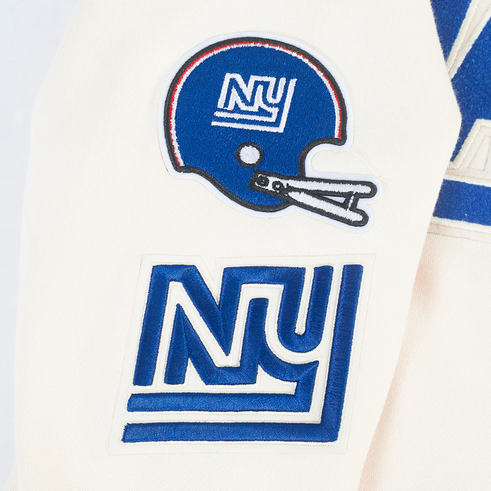 NFL NEW YORK GIANTS RETRO CLASSIC BIG BOY'S RIB FLC PO HOODIE (EGGSHELL/DODGER BLUE) - Image 8