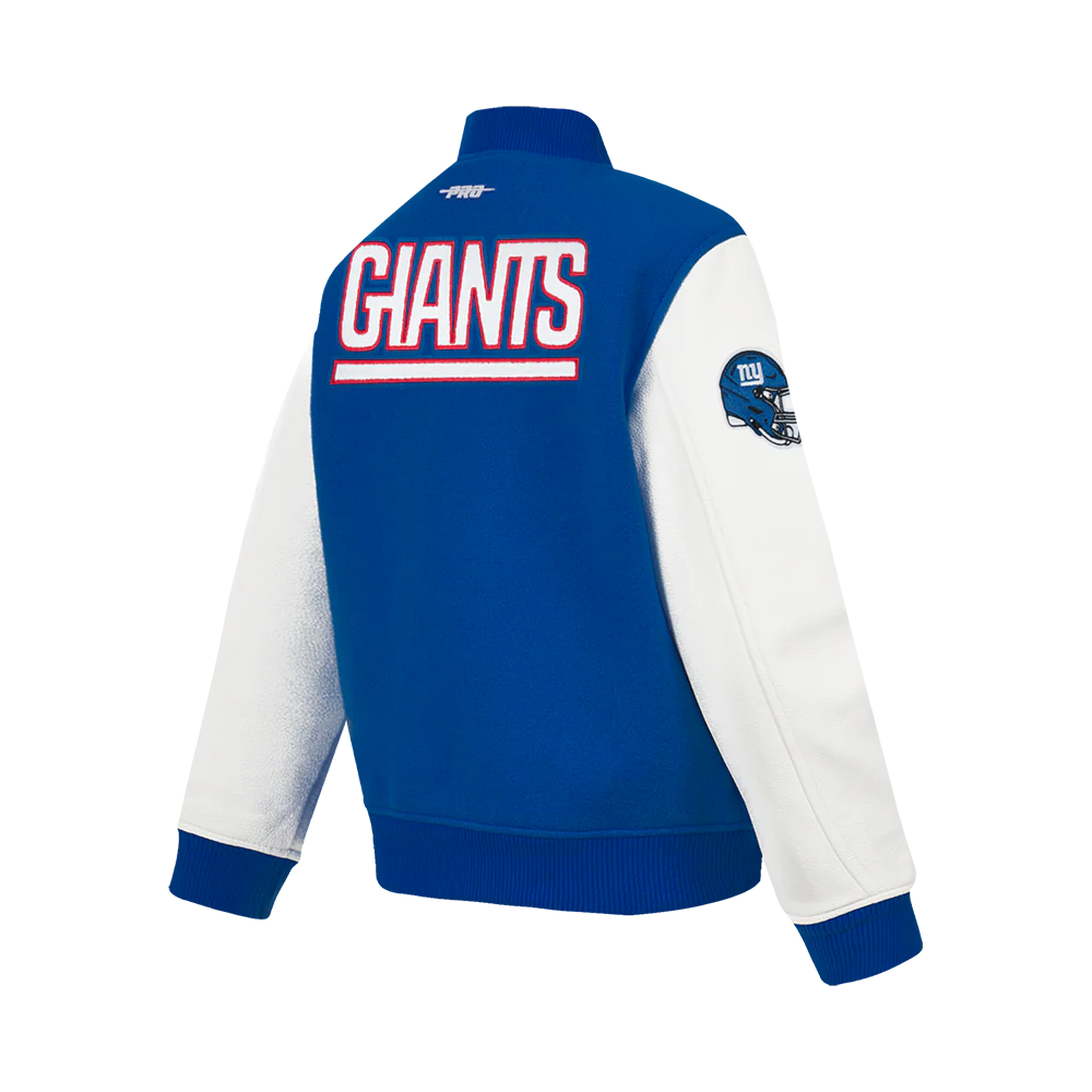 NFL NEW YORK GIANTS CLASSIC BIG BOYS WOOL VARSITY JACKET (DODGER BLUE/WHITE) - Image 4