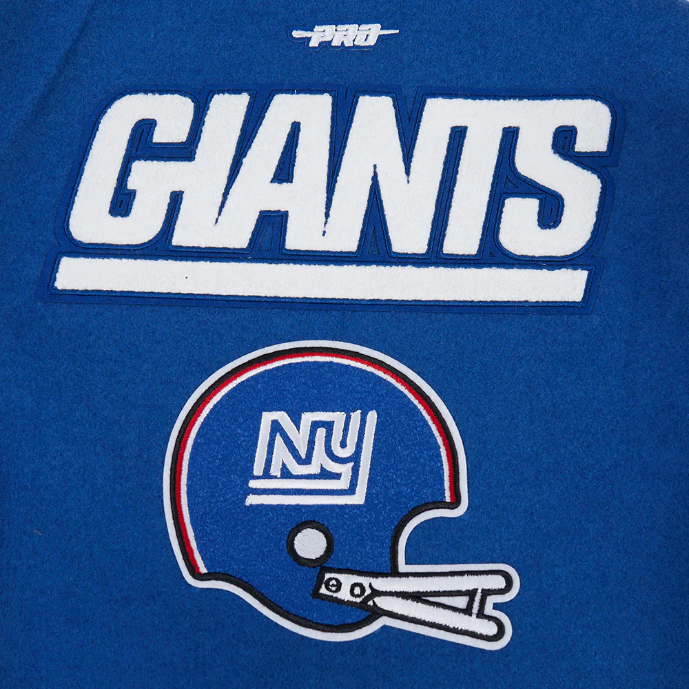 NFL NEW YORK GIANTS RETRO CLASSIC BIG BOYS RIB WOOL VARSITY JACKET (DODGER BLUE/WHITE) - Image 5