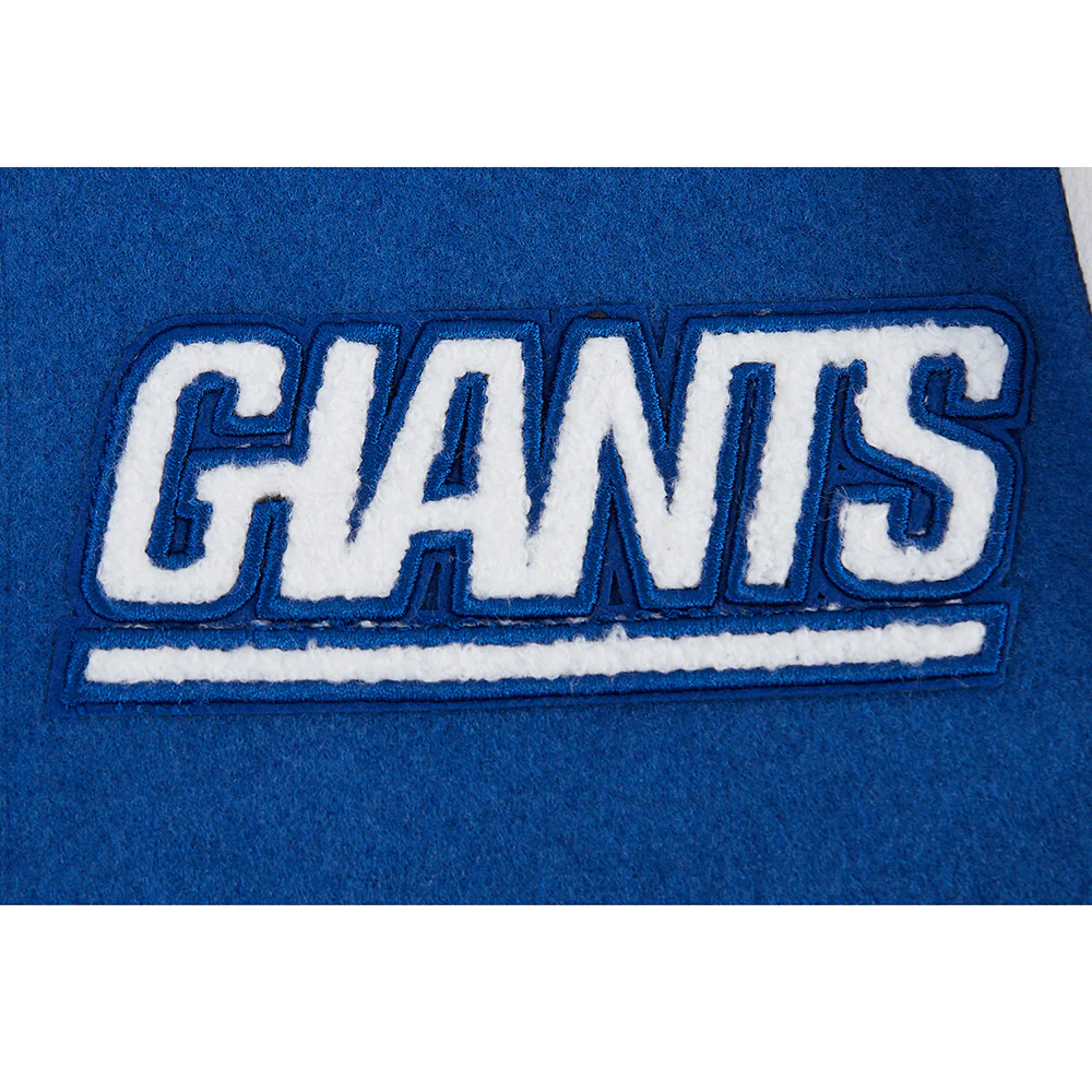 NFL NEW YORK GIANTS RETRO CLASSIC BIG BOYS RIB WOOL VARSITY JACKET (DODGER BLUE/WHITE) - Image 6