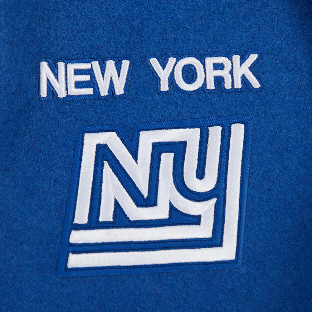 NFL NEW YORK GIANTS RETRO CLASSIC BIG BOYS RIB WOOL VARSITY JACKET (DODGER BLUE/WHITE) - Image 7
