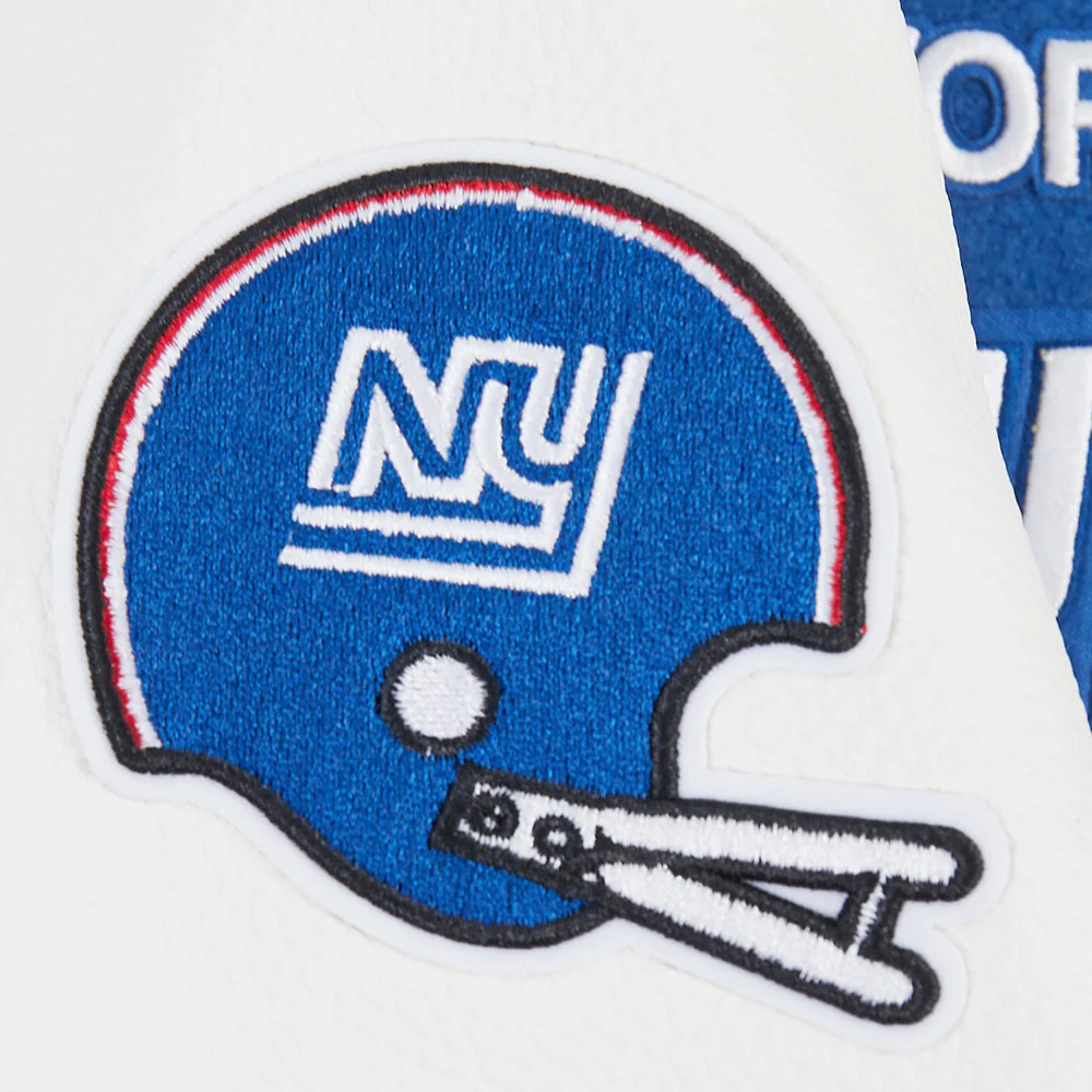NFL NEW YORK GIANTS RETRO CLASSIC BIG BOYS RIB WOOL VARSITY JACKET (DODGER BLUE/WHITE) - Image 9