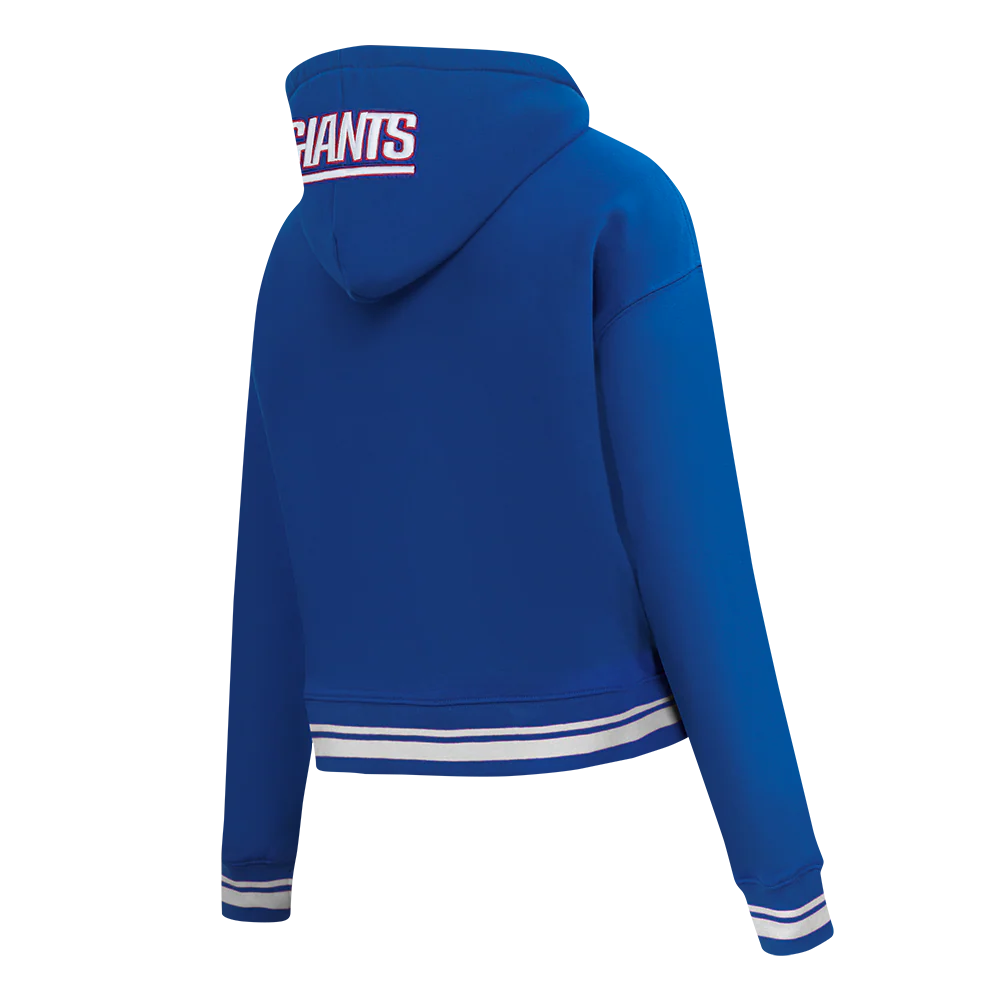 NFL NEW YORK GIANTS SCRIPT TAIL WOMEN'S RIB FLC CROPPED PO HOODIE (DODGER BLUE) - Image 4