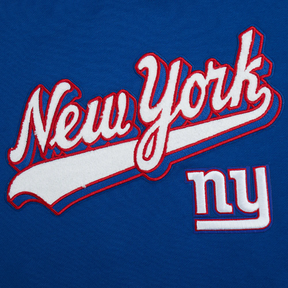 NFL NEW YORK GIANTS SCRIPT TAIL WOMEN'S RIB FLC CROPPED PO HOODIE (DODGER BLUE) - Image 6