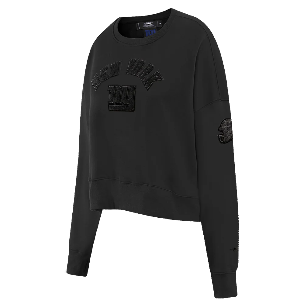 NFL NEW YORK GIANTS TRIPLE BLACK WOMEN'S FLC CREWNECK (TRIPLE BLACK WOMEN'S) - Image 2