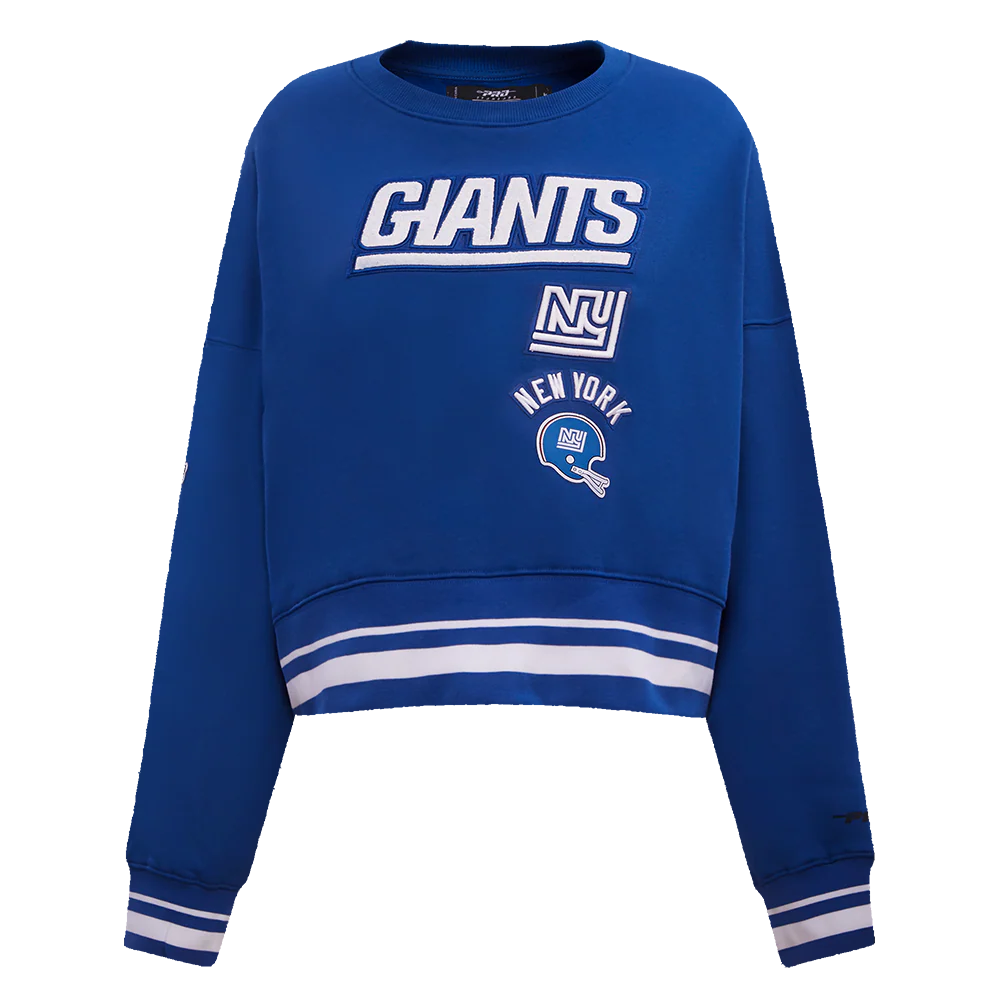 NFL NEW YORK GIANTS RETRO CLASSIC WOMEN'S RIB CREWNECK (DODGER BLUE)