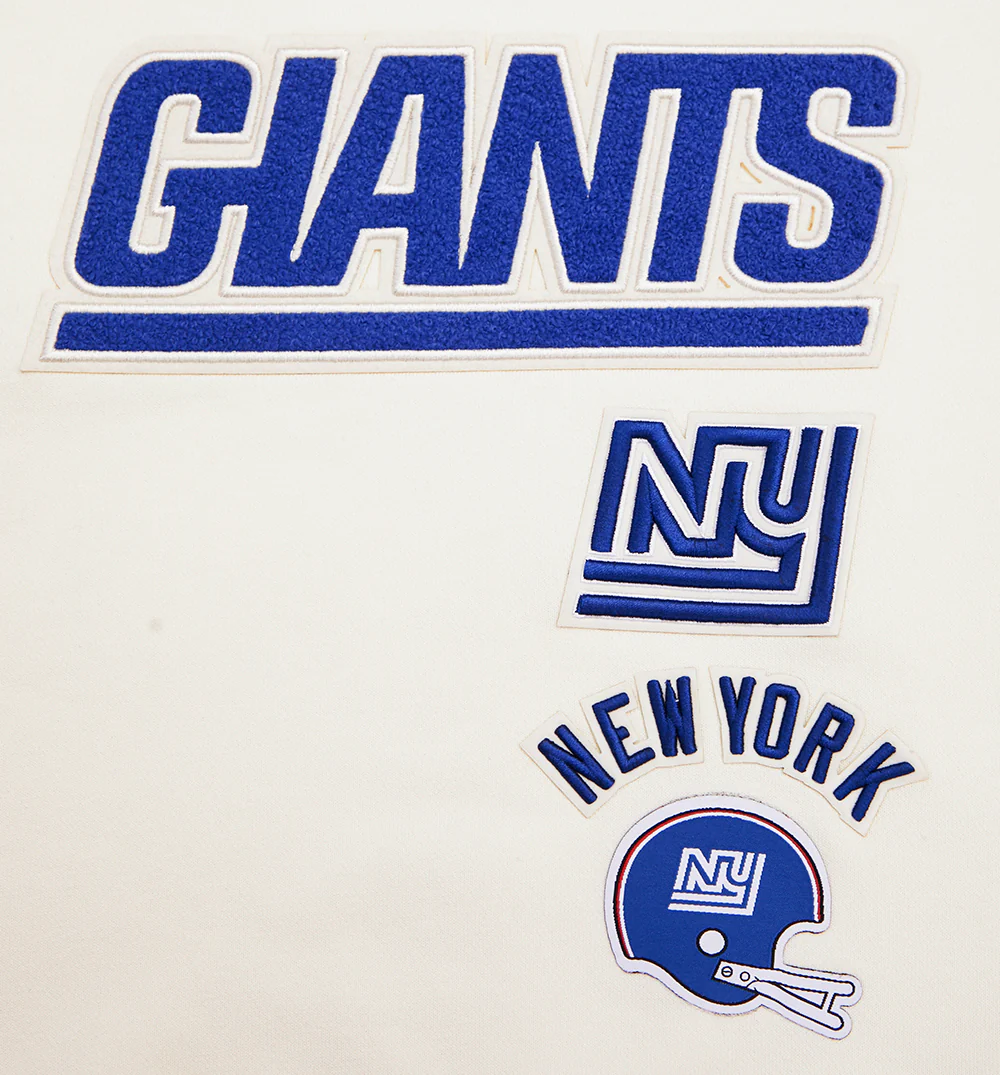 NFL NEW YORK GIANTS RETRO CLASSIC WOMEN'S RIB CREWNECK (EGGSHELL/DODGER BLUE) - Image 6