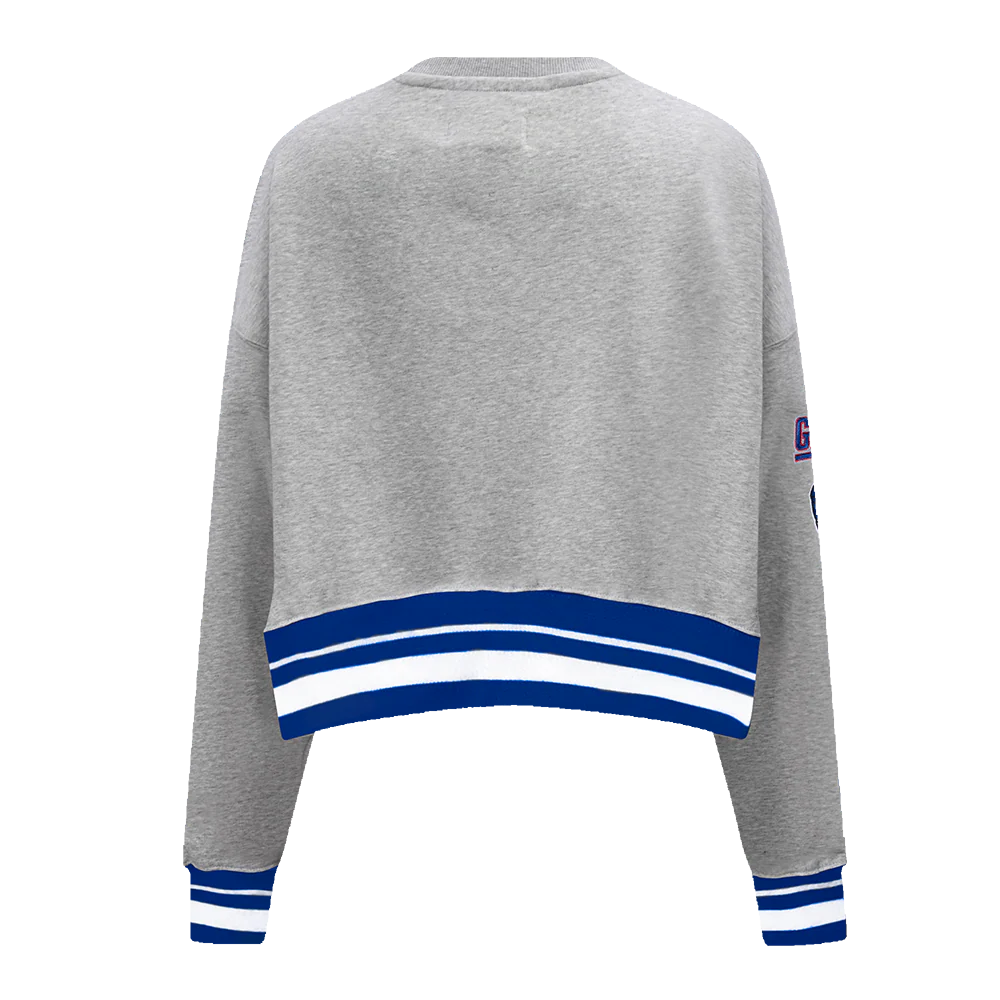 NFL NEW YORK GIANTS MASHUP WOMEN'S RIB CREWNECK (HEATHER GREY/DODGER BLUE) - Image 3