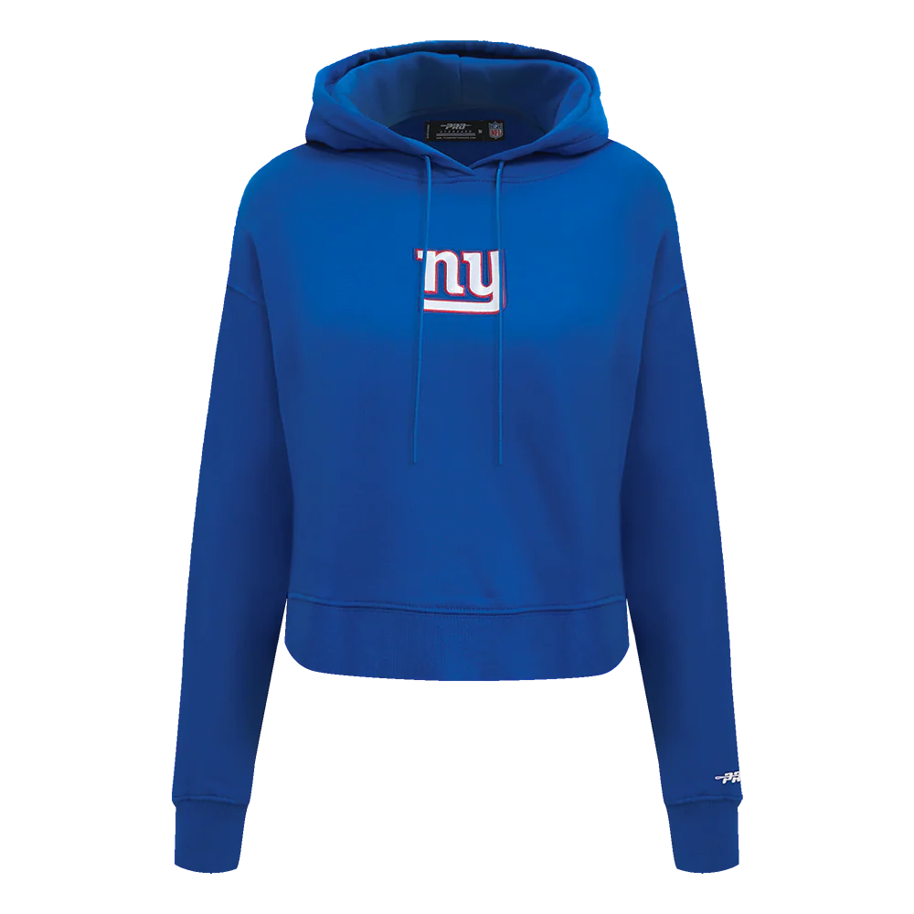 NFL NEW YORK GIANTS WINGSPAN WOMEN'S FLC CROPPED PO HOODIE (DODGER BLUE) - Image 3
