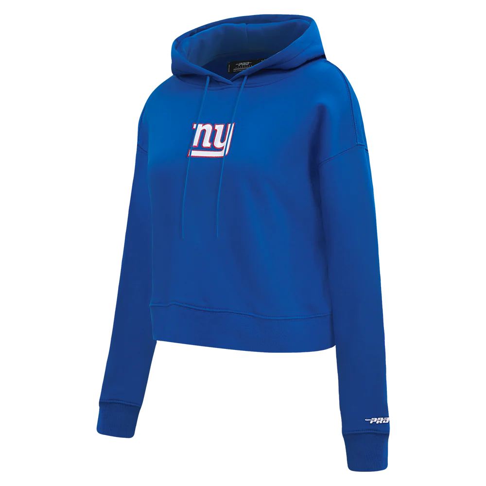 NFL NEW YORK GIANTS WINGSPAN WOMEN'S FLC CROPPED PO HOODIE (DODGER BLUE) - Image 4
