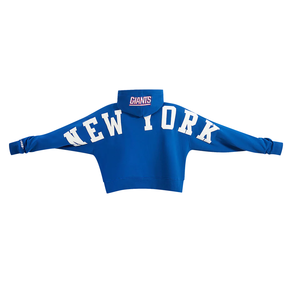 NFL NEW YORK GIANTS WINGSPAN WOMEN'S FLC CROPPED PO HOODIE (DODGER BLUE) - Image 7