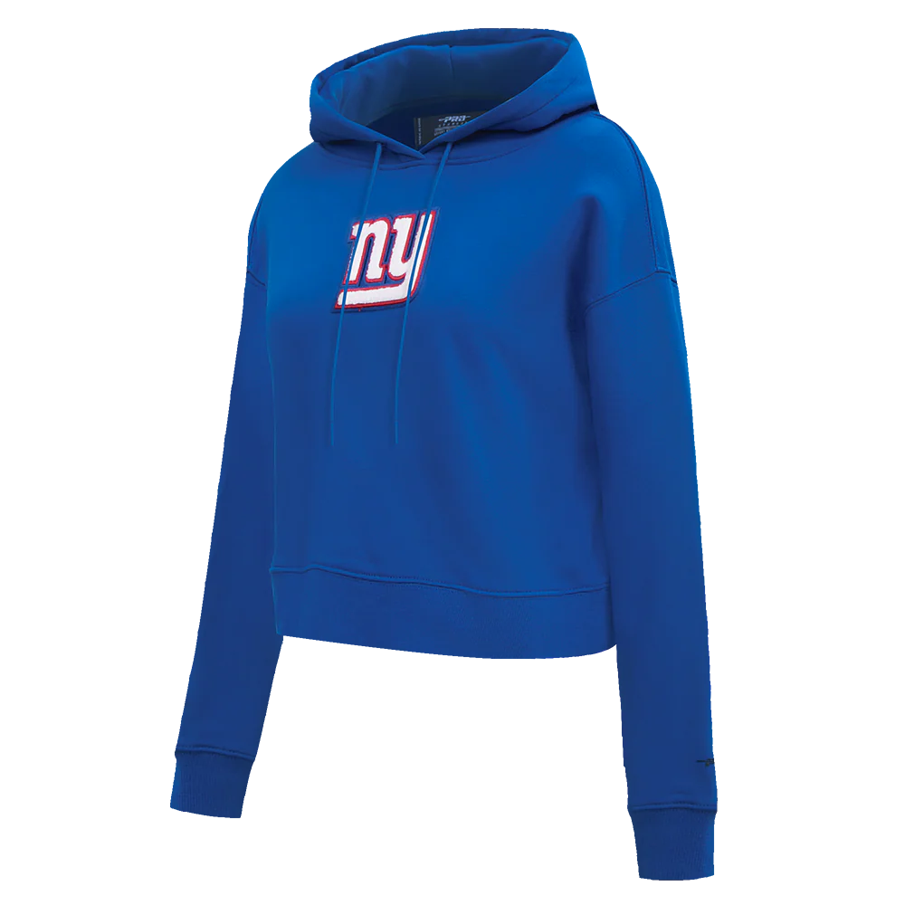 NFL NEW YORK GIANTS WOMEN'S CROPPED FLEECE HOODIE (DODGER BLUE) - Image 2