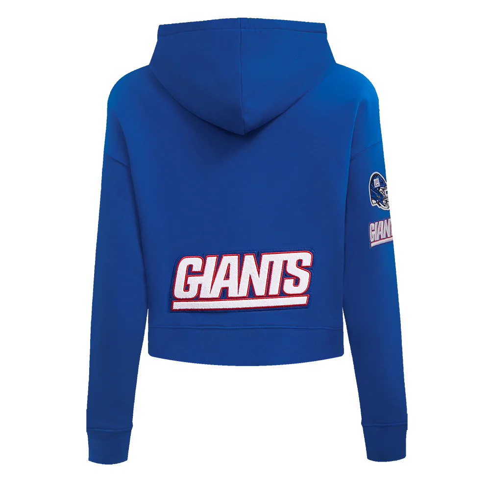 NFL NEW YORK GIANTS WOMEN'S CROPPED FLEECE HOODIE (DODGER BLUE) - Image 3