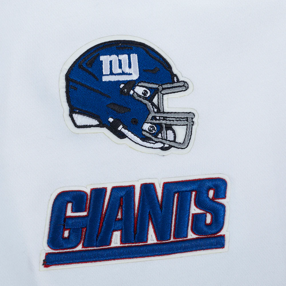 NFL NEW YORK GIANTS WOMEN'S CROPPED FLEECE HOODIE (WHITE) - Image 6