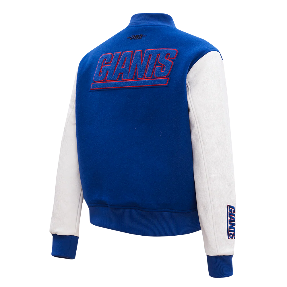 NFL NEW YORK GIANTS CLASSIC WOMEN'S WOOL VARSITY JACKET (DODGER BLUE/WHITE) - Image 3