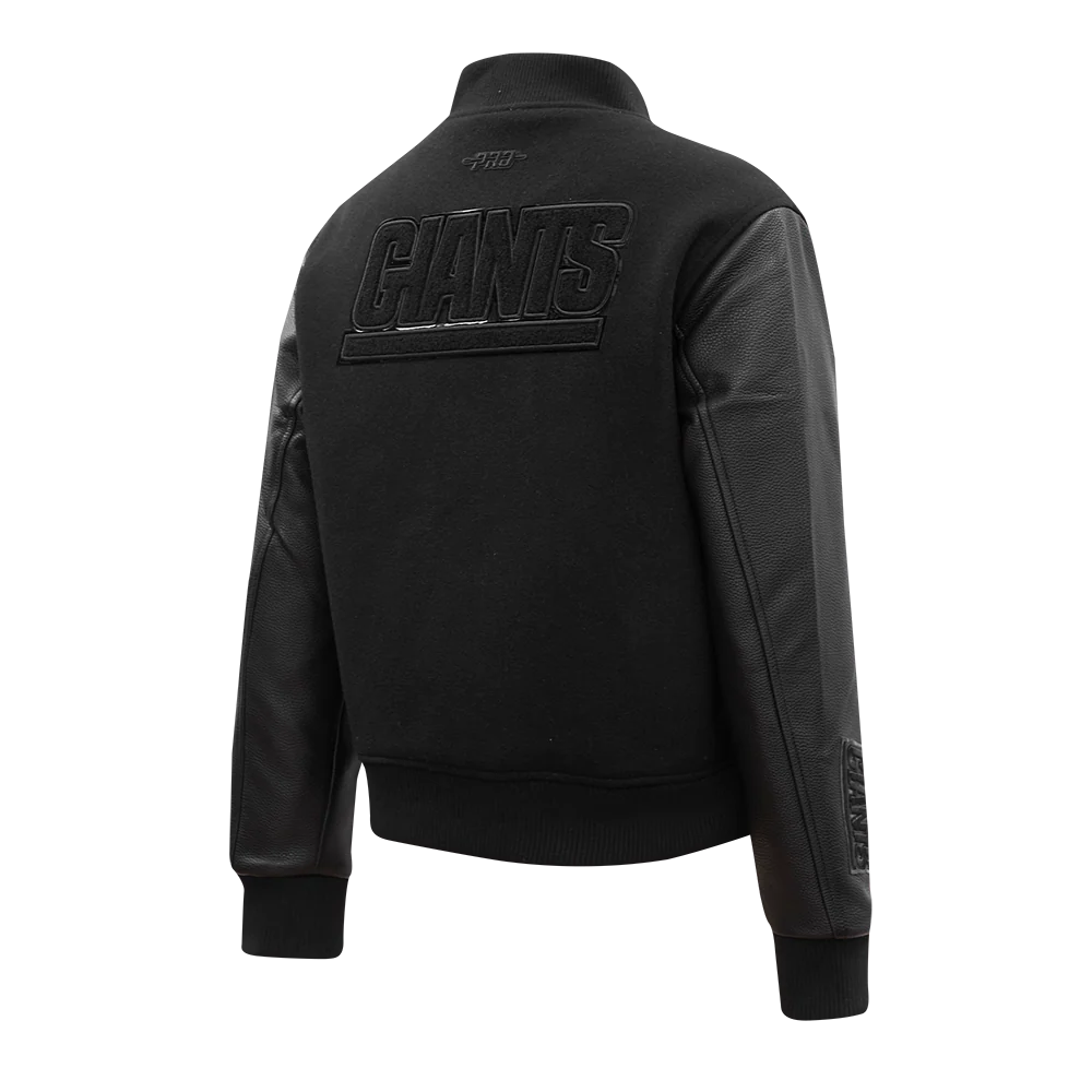 NFL NEW YORK GIANTS TRIPLE BLACK WOMEN'S WOOL VARSITY JACKET (TRIPLE BLACK WOMEN'S) - Image 4