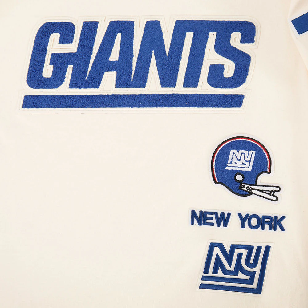 NFL NEW YORK GIANTS RETRO CLASSIC LITTLE BOY'S SS STRIPED RIB TEE (EGGSHELL/DODGER BLUE) - Image 6