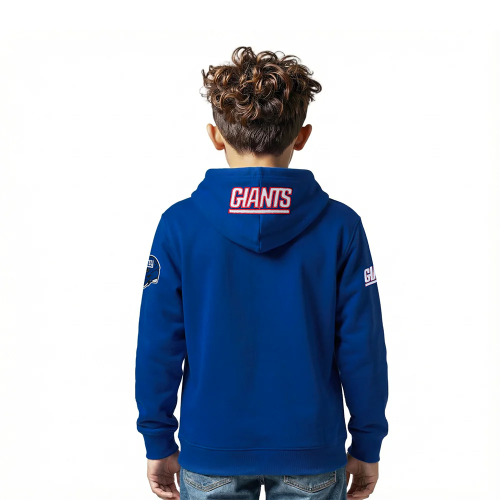NFL NEW YORK GIANTS CLASSIC LITTLE BOYS FLEECE PULLOVER HOODIE (DODGER BLUE) - Image 2
