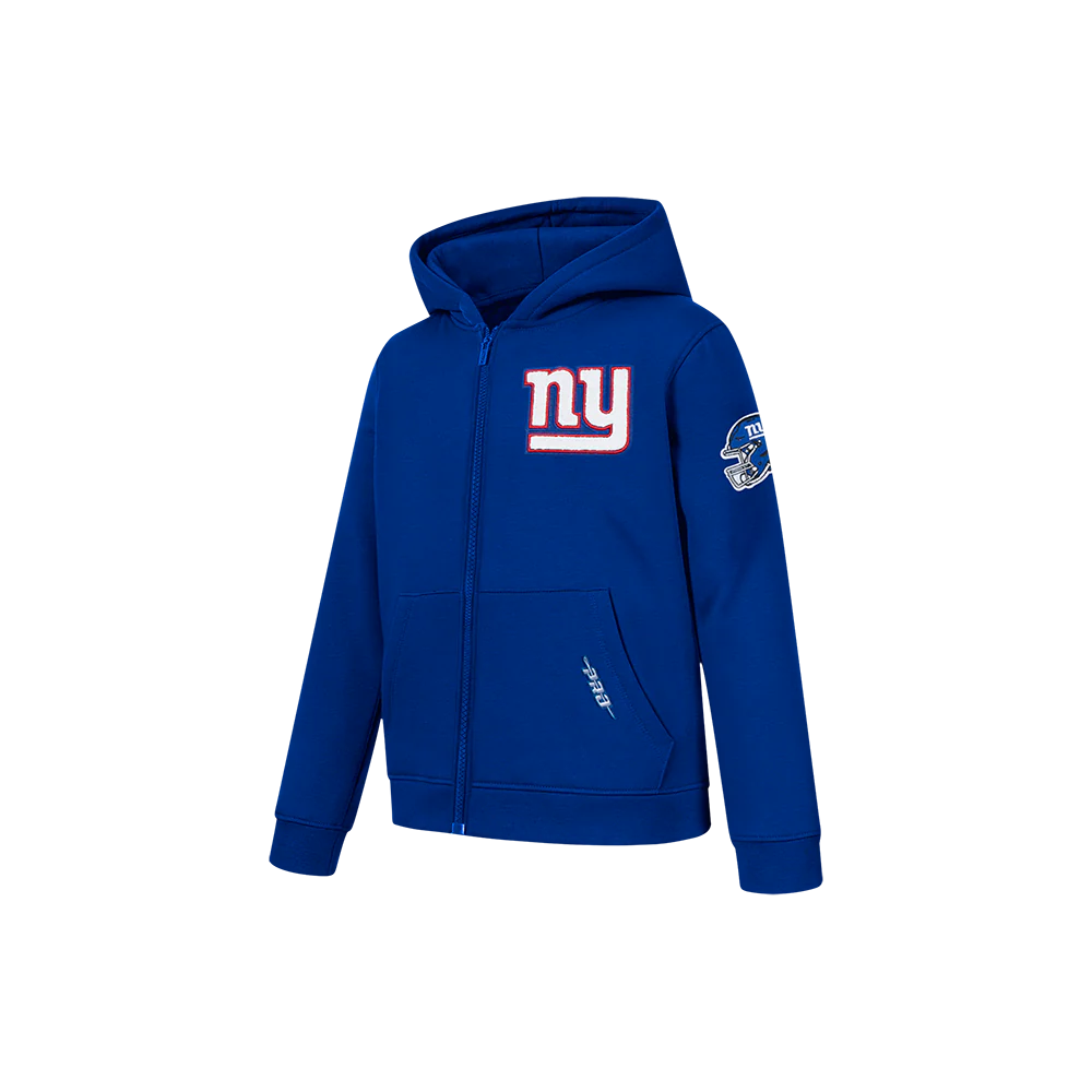 NFL NEW YORK GIANTS CLASSIC LITTLE BOY'S FLC FZ HOODIE (DODGER BLUE) - Image 3
