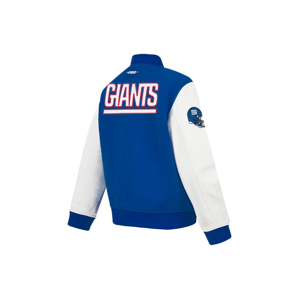 NFL NEW YORK GIANTS CLASSIC LITTLE BOYS WOOL VARSITY JACKET (DODGER BLUE/WHITE) - Image 4
