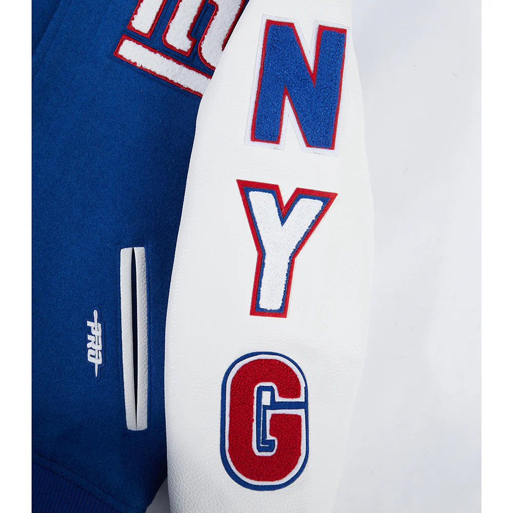 NFL NEW YORK GIANTS CLASSIC LITTLE BOYS WOOL VARSITY JACKET (DODGER BLUE/WHITE) - Image 8