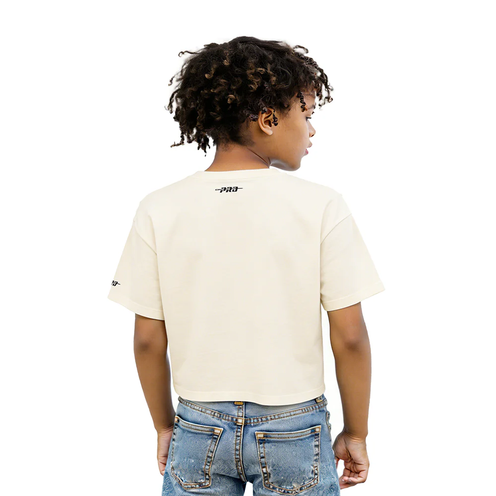 NFL NEW YORK GIANTS RETRO CLASSIC LITTLE GIRL'S SS BOXY TEE (EGGSHELL) - Image 2