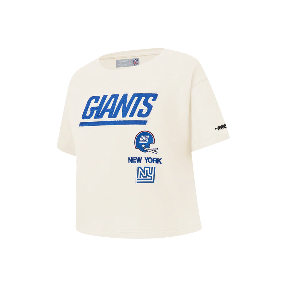 NFL NEW YORK GIANTS RETRO CLASSIC LITTLE GIRL'S SS BOXY TEE (EGGSHELL) - Image 3